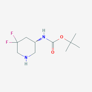 molecular formula C10H18F2N2O2 B3112912 tert-Butyl (S)-(5,5-difluoropiperidin-3-yl)carbamate CAS No. 1932109-72-2