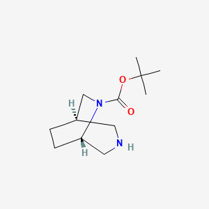 molecular formula C12H22N2O2 B3112946 叔丁基rac-(1R,5S)-3,6-二氮杂双环[3.2.2]壬烷-6-羧酸盐 CAS No. 1932220-92-2