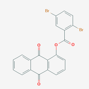 molecular formula C21H10Br2O4 B311301 9,10-Dioxo-9,10-dihydro-1-anthracenyl 2,5-dibromobenzoate 