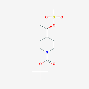 molecular formula C13H25NO5S B3113031 (S)-叔丁基 4-(1-((甲磺酰)氧)乙基)哌啶-1-羧酸酯 CAS No. 1932520-97-2