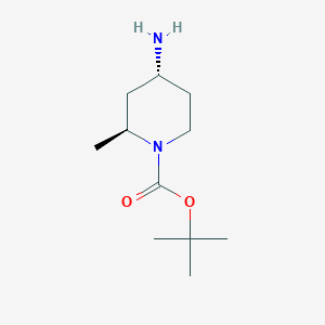 molecular formula C11H22N2O2 B3113034 (2S,4R)-4-Amino-2-methyl-piperidine-1-carboxylic acid tert-butyl ester CAS No. 1932542-32-9