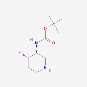 molecular formula C10H19FN2O2 B3113042 叔丁基 N-[(3R,4S)-4-氟哌啶-3-基]氨基甲酸酯 CAS No. 1932582-71-2