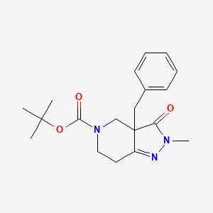 molecular formula C19H25N3O3 B3113058 tert-Butyl 3a-benzyl-2-methyl-3-oxo-3a,4,6,7-tetrahydro-2H-pyrazolo[4,3-c]pyridine-5(3H)-carboxylate CAS No. 193274-02-1