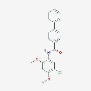 molecular formula C21H18ClNO3 B311309 N-(5-chloro-2,4-dimethoxyphenyl)biphenyl-4-carboxamide 