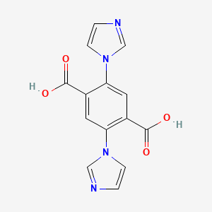 molecular formula C14H10N4O4 B3113224 2,5-Di(1H-imidazol-1-yl)terephthalic acid CAS No. 1942879-46-0