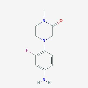 molecular formula C11H14FN3O B3113228 4-(4-Amino-2-fluorophenyl)-1-methylpiperazin-2-one CAS No. 194350-90-8
