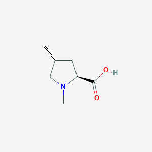 molecular formula C7H13NO2 B3113249 (2S,4R)-1,4-Dimethylpyrrolidine-2-carboxylic acid CAS No. 1946010-81-6