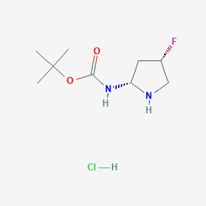 molecular formula C9H18ClFN2O2 B3113256 Tert-butyl n-{[(2r,4s)-4-fluoropyrrolidin-2-yl]methylcarbamate hcl CAS No. 1946010-87-2