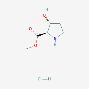 molecular formula C6H12ClNO3 B3113262 盐酸(2R,3R)-甲基-3-羟基吡咯烷-2-羧酸酯 CAS No. 1946010-88-3