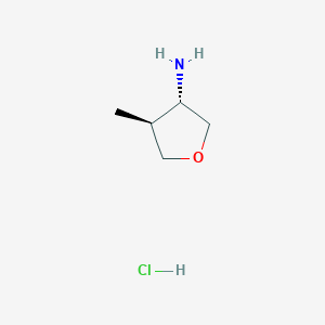 molecular formula C5H12ClNO B3113278 trans-3-Amino-4-methyltetrahydrofuran hydrochloride CAS No. 1946010-96-3