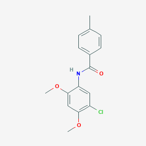 molecular formula C16H16ClNO3 B311328 N-(5-chloro-2,4-dimethoxyphenyl)-4-methylbenzamide 