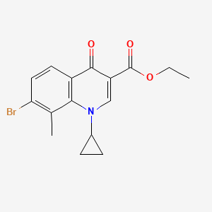 molecular formula C16H16BrNO3 B3113317 Ethyl 7-bromo-1-cyclopropyl-8-methyl-4-oxo-1,4-dihydroquinoline-3-carboxylate CAS No. 194805-04-4