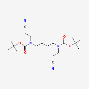 molecular formula C20H34N4O4 B3113322 Di-tert-butyl butane-1,4-diylbis((2-cyanoethyl)carbamate) CAS No. 194808-59-8