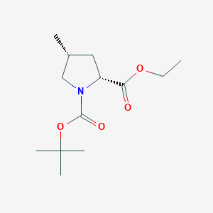 molecular formula C13H23NO4 B3113353 Ethyl (2R,4R)-1-boc-4-methylpyrrolidine-2-carboxylate CAS No. 1951424-81-9