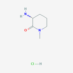 molecular formula C6H13ClN2O B3113357 (3R)-Amino-1-methyl-piperidin-2-one hydrochloride CAS No. 1951424-91-1