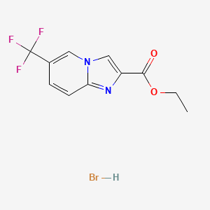 molecular formula C11H10BrF3N2O2 B3113368 6-三氟甲基-咪唑并[1,2-a]吡啶-2-甲酸乙酯氢溴酸盐 CAS No. 1951441-09-0