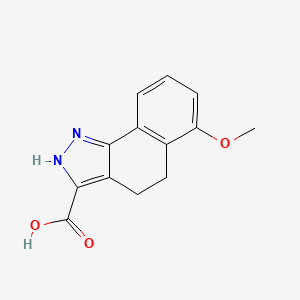 molecular formula C13H12N2O3 B3113448 6-methoxy-1H,4H,5H-benzo[g]indazole-3-carboxylic acid CAS No. 1955523-53-1