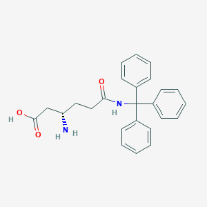 molecular formula C25H26N2O3 B3113579 (S)-3-Amino-6-oxo-6-(tritylamino)hexanoic acid CAS No. 1956436-61-5