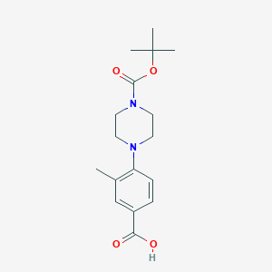 molecular formula C17H24N2O4 B3113625 4-(4-(Tert-butoxycarbonyl)piperazin-1-yl)-3-methylbenzoic acid CAS No. 196203-51-7