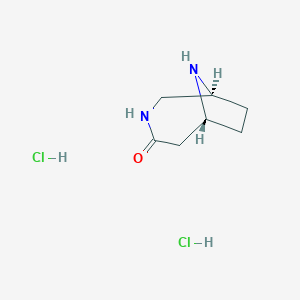 molecular formula C7H14Cl2N2O B3113640 Rac-(1S,6R)-3,9-diazabicyclo[4.2.1]nonan-4-one dihydrochloride CAS No. 1965290-13-4