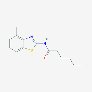 molecular formula C14H18N2OS B311370 N-(4-methyl-1,3-benzothiazol-2-yl)hexanamide 