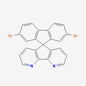 molecular formula C23H12Br2N2 B3113734 Spiro[5H-cyclopenta[2,1-b:3,4-b']dipyridine-5,9'-[9H]fluorene], 2',7'-dibromo- CAS No. 198142-63-1