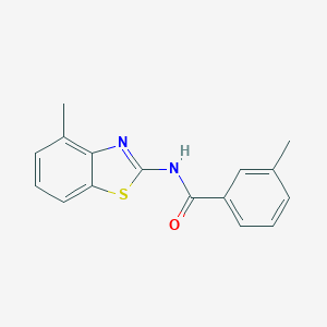 molecular formula C16H14N2OS B311374 3-methyl-N-(4-methyl-1,3-benzothiazol-2-yl)benzamide 