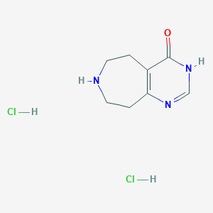 molecular formula C8H13Cl2N3O B3113766 3,5,6,7,8,9-六氢-4H-嘧啶并[4,5-d]氮杂环-4-酮二盐酸盐 CAS No. 1982213-80-8