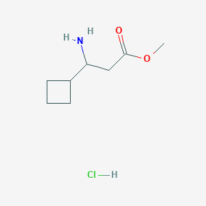 molecular formula C8H16ClNO2 B3113811 3-氨基-3-环丁基丙酸甲酯盐酸盐 CAS No. 1984078-68-3