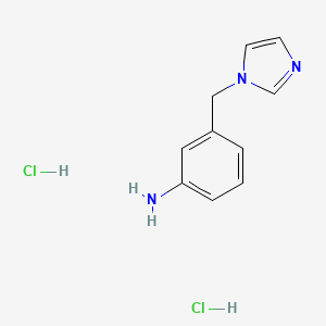 molecular formula C10H13Cl2N3 B3113816 [3-(1H-咪唑-1-基甲基)苯基]胺二盐酸盐 CAS No. 1984117-75-0
