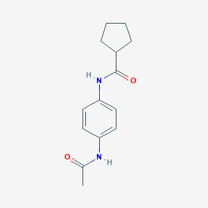 molecular formula C14H18N2O2 B311384 Cyclopentanecarboxamide,N-(4-(acetylamino)phenyl)- 