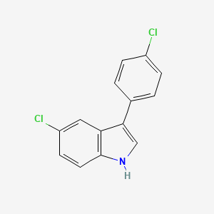 molecular formula C14H9Cl2N B3113841 5-Chloro-3-(4-chlorophenyl)-1H-indole CAS No. 1984773-52-5