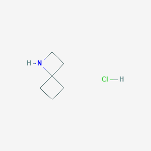 molecular formula C6H12ClN B3113873 1-Azaspiro[3.3]heptane hcl CAS No. 1986337-29-4