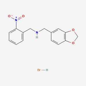 molecular formula C15H15BrN2O4 B3113997 (1,3-苯并二氧杂环-5-基甲基)(2-硝基苄基)胺氢溴酸盐 CAS No. 1989824-37-4