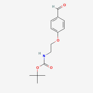 molecular formula C14H19NO4 B3113998 Tert-butyl N-[2-(4-formylphenoxy)ethyl]carbamate CAS No. 198990-09-9