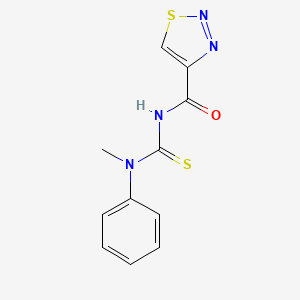 molecular formula C11H10N4OS2 B3113999 N-methyl-N-phenyl-N'-(1,2,3-thiadiazol-4-ylcarbonyl)thiourea CAS No. 198991-51-4