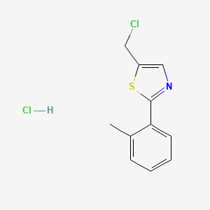 molecular formula C11H11Cl2NS B3114038 5-(Chloromethyl)-2-(2-methylphenyl)-1,3-thiazole hydrochloride CAS No. 1992995-91-1