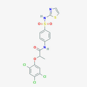 molecular formula C18H14Cl3N3O4S2 B311409 N-[4-(1,3-thiazol-2-ylsulfamoyl)phenyl]-2-(2,4,5-trichlorophenoxy)propanamide 