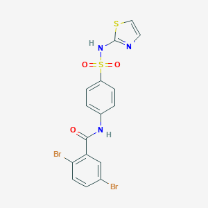 molecular formula C16H11Br2N3O3S2 B311410 2,5-dibromo-N-{4-[(1,3-thiazol-2-ylamino)sulfonyl]phenyl}benzamide 