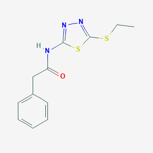 molecular formula C12H13N3OS2 B311411 N-[5-(ethylsulfanyl)-1,3,4-thiadiazol-2-yl]-2-phenylacetamide 