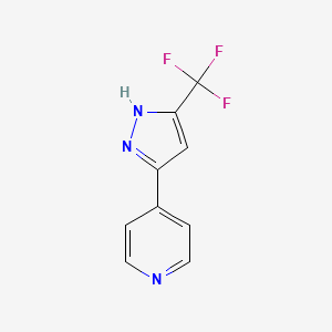 molecular formula C9H6F3N3 B3114120 4-[5-(trifluoromethyl)-1H-pyrazol-3-yl]pyridine CAS No. 19959-90-1