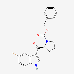 1-Pyrrolidinecarboxylic acid, 2-[(5-bromo-1H-indol-3-yl)carbonyl]-, phenylmethyl ester, (S)-
