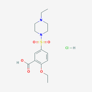 molecular formula C15H23ClN2O5S B3114145 2-乙氧基-5-((4-乙基哌嗪-1-基)磺酰基)苯甲酸盐酸盐 CAS No. 1998216-49-1