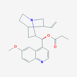 molecular formula C23H28N2O3 B311415 (6-Methoxy-4-quinolinyl)(5-vinyl-1-azabicyclo[2.2.2]oct-2-yl)methyl propionate 