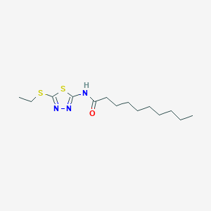 molecular formula C14H25N3OS2 B311416 N-[5-(ethylsulfanyl)-1,3,4-thiadiazol-2-yl]decanamide 