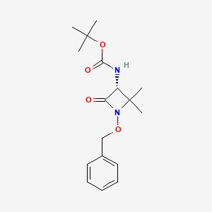 molecular formula C17H24N2O4 B3114274 (R)-叔丁基（1-（苄氧基）-2,2-二甲基-4-氧代氮杂环丁-3-基）氨基甲酸酯 CAS No. 2007920-24-1