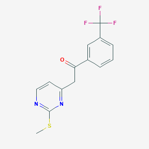 molecular formula C14H11F3N2OS B3114310 2-[2-(Methylthio)pyrimidin-4-yl]-1-[3-(trifluoromethyl)phenyl]ethanone CAS No. 200801-88-3