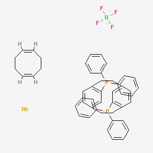 (1Z,5Z)-Cycloocta-1,5-diene;(11-diphenylphosphanyl-5-tricyclo[8.2.2.24,7]hexadeca-1(12),4,6,10,13,15-hexaenyl)-diphenylphosphane;rhodium;tetrafluoroborate