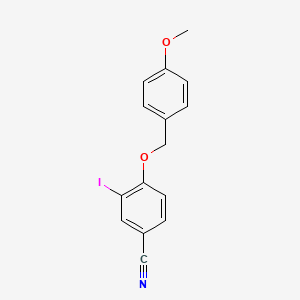molecular formula C15H12INO2 B3114380 3-Iodo-4-(4-methoxybenzyloxy)benzonitrile CAS No. 200957-10-4