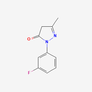 molecular formula C10H9FN2O B3114411 2-(3-Fluorophenyl)-5-methyl-2,4-dihydropyrazol-3-one CAS No. 20124-84-9